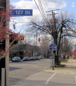 a "Welcome to Cleveland" sign